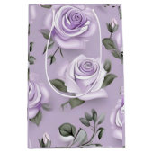 Lavendel & weiße Hochzeitsgeschenktasche Mittlere Geschenktüte (Vorderseite)