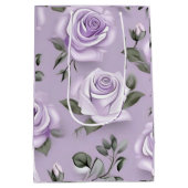 Lavendel & weiße Hochzeitsgeschenktasche Mittlere Geschenktüte (Rückseite)