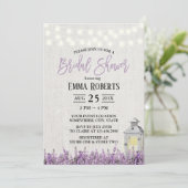 Lavendel Weiße Lattern Brautparty Einladung (Stehend Vorderseite)