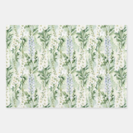 Lavendel Weiße Rittersporn Blumen Braut Dusche Geschenkpapier Set