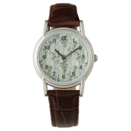 Lavendel-weiße Rittersporn-Blüten Armbanduhr