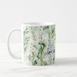 Lavendel-weiße Rittersporn-Blüten Kaffeetasse