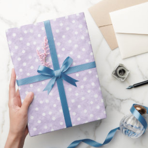Lavendel Weiße Tupfen Geburtstag Geschenkpapier