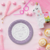 Lavendel Weißes Party-Papierplatte Pappteller (Party)