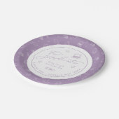 Lavendel Weißes Party-Papierplatte Pappteller (Schrägansicht)