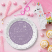 Lavendel Weißes Party-Papierplatte Pappteller (Party)