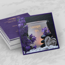 Lavendel Wellness-Center Square Business Card Quadratische Visitenkarte