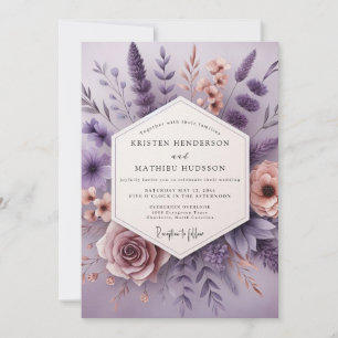 Lavendel Whimsical Bloom Hochzeit Einladung