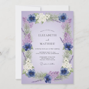 Lavendel Whimsical Frühlingshochzeit Einladung