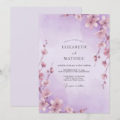 Lavendel Whimsical Sakura Hochzeit Einladung (Vorne/Hinten)