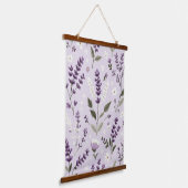 Lavendel Whispers - Botanisches Stickmauerband Wandteppich Mit Holzrahmen (Gewinkelt)