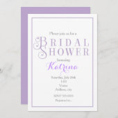 Lavendel & White Brautparty Einladungen (Vorne/Hinten)