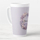Lavendel White Floral Peace Sign Milchtasse (Linke Ecke)