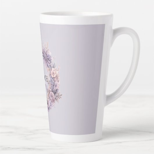 Lavendel White Floral Peace Sign Milchtasse (Rechts)