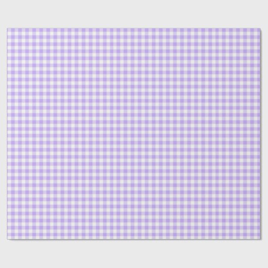 Lavendel White Gingham Birthday Shower Wedding Geschenkpapier (Flach)