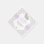 Lavendel, White Gray Elephant Baby Dusche Serviette (Ecke)