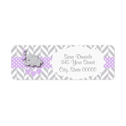 Lavendel, White Gray Elephant Babydusche 2 (Vorne)