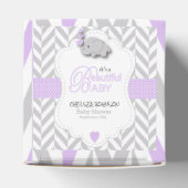 Lavendel, White Gray Elephant Babydusche 2 Geschenkschachtel (Oben)