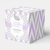Lavendel, White Gray Elephant Babydusche 2 Geschenkschachtel (Rückseite)