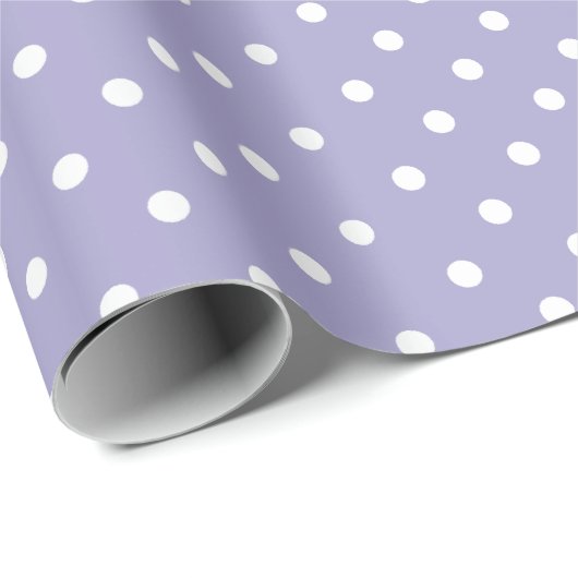 Lavendel | White Polka Dot Wrapping Paper Geschenkpapier (Rolleneckpunkt)