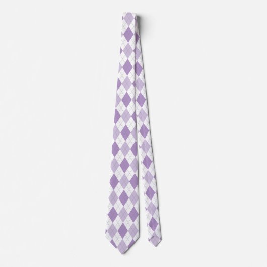 Lavendel & White Raute Necktie Krawatte (Vorderseite)