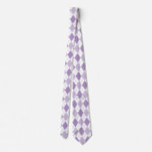 Lavendel & White Raute Necktie Krawatte (Rückseite)