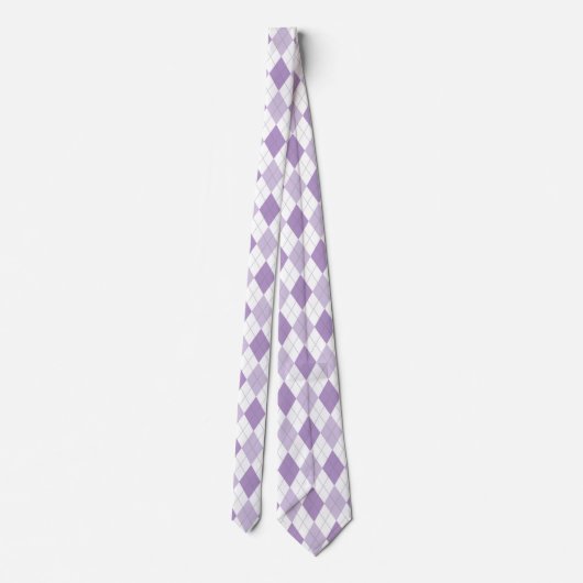Lavendel & White Raute Necktie Krawatte (Rückseite)