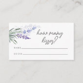 Lavendel | Wie viele Küsse | Brautparty Game Begleitkarte (Vorderseite)