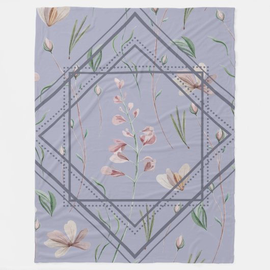 Lavendel-Wiesenrahmen Fleecedecke (Vorderseite)