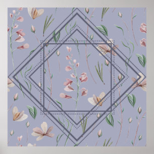 Lavendel-Wiesenrahmen Poster
