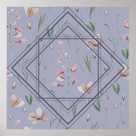 Lavendel-Wiesenrahmen Poster (Vorne)