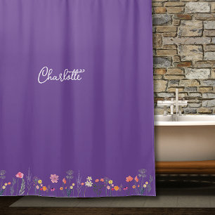 Lavendel Wildblume Aquarell Duschvorhang