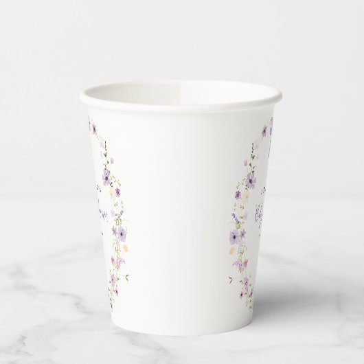 Lavendel Wildblume Baby Duschpapier Party Cups Pappbecher (Links)