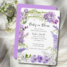 Lavendel Wildblume Baby in Bloom Baby Dusche