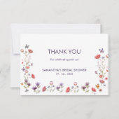 Lavendel-Wildblume Ein Neues Kapitel Brautdusche Dankeskarte (Vorderseite)