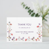 Lavendel-Wildblume Ein Neues Kapitel Brautdusche Dankeskarte (Stehend Vorderseite)