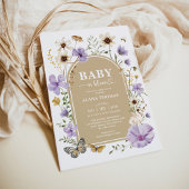 Lavendel Wildblume Garden Baby in Blütendusche Einladung