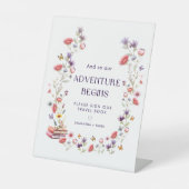 Lavendel-Wildblume Unser Abenteuer Beginnt Schild (Vorderseite)