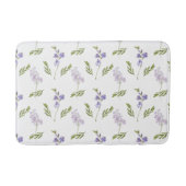 Lavendel-Wildblumen-Aquarell-Blumenmuster Badematte (Vorderseite)