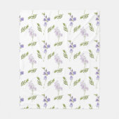 Lavendel-Wildblumen-Aquarell-Blumenmuster Fleecedecke (Vorderseite)