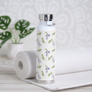 Lavendel-Wildblumen-Aquarell-Blumenmuster Trinkflasche