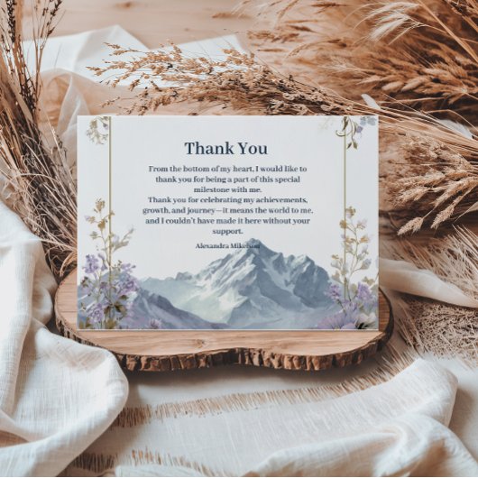 Lavendel-Wildblumen-Berg-Geburtstag Dankeskarte