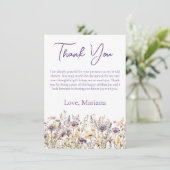 Lavendel Wildblumen Brautparty Danke-Karte Einladung (Stehend Vorderseite)
