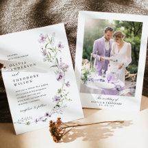 Lavendel-Wildblumen-Foto-Rücken-Hochzeit