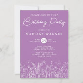 Lavendel Wildblumen Geburtstagsparty Einladung (Vorderseite)