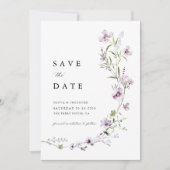 Lavendel-Wildblumen-Hochzeit Save The Date (Vorderseite)