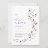 Lavendel-Wildblumen-Hochzeitsdusche Einladung (Vorderseite)