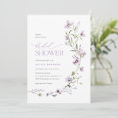 Lavendel-Wildblumen-Hochzeitsdusche Einladung (Stehend Vorderseite)