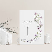 Lavendel-Wildblumen-Hochzeitstischnummern