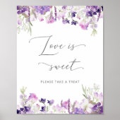 Lavendel Wildblumen Liebe ist süß Poster (Vorne)